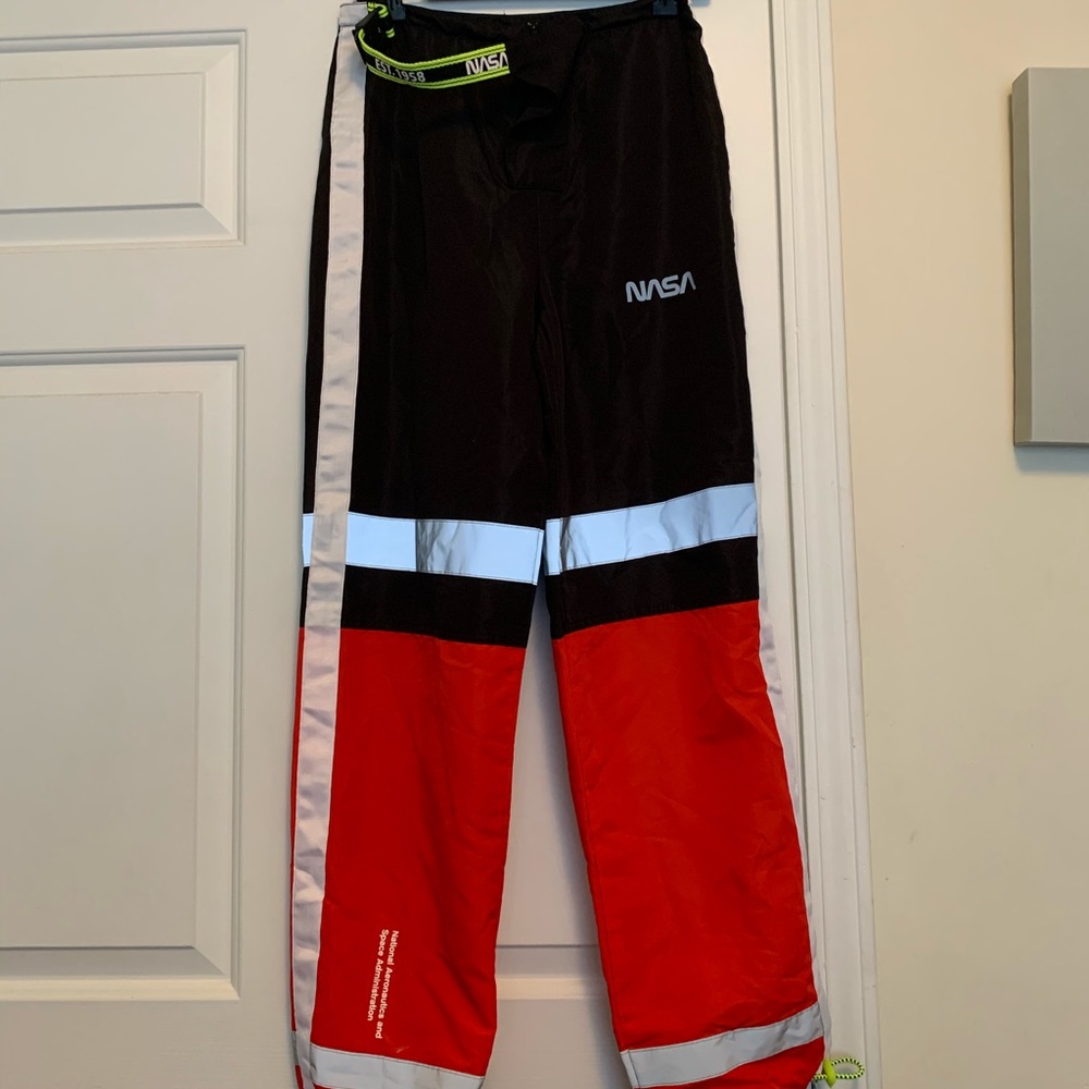 Red, Lime Green Reflective Jogger Pants